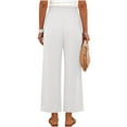 thumbnail image 7 of WMTBSRSW Wide Leg Linen Pants for Women Summer Smock Waisted Palazzo Pants with Pockets Flowy High Waisted Beach Trousers for Travel Ankle Length White Small, 7 of 7