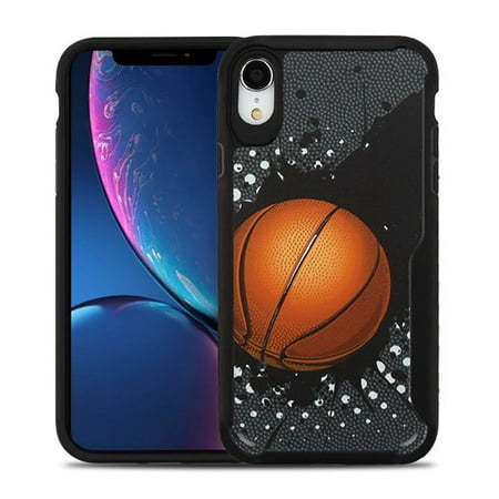 Apple iPhone XR (6.1 inch) (2018 Model) Phone Case Ultra Slim Hybrid Shockproof Armor Impact Rubber Hard Soft Protective Rugged Case Cover Slam Dunk Basketball Phone Case for Apple iPhone Xr