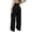 Black, variant on Womens Pants Plus Size Solid Color Wide Leg Trousers Minimalist Double Button Front High Waist Casual Palazzo Pants