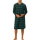thumbnail image 1 of CAMISA DE NOCHE A CUADROS INSPIRE CHIC PARA HOMBRES, AJUSTE SUELTO, CUELLO HENLEY, VESTIDO DE SUEÑO A CUADROS, PIJAMAS, VERDE AZUL, 1 of 5