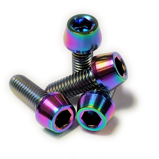 Titanium Water Bottle Cage Bolts (M5x14,Oil Slick)