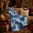 thumbnail image 3 of Churning Japanese Wave Art Dramatic Artistic Scene, Dramatic Artistic Scene, Warm Flannel Blanket for Beach House and Reading Nook, Beach Lovers Birthday Gift, Artistic Home Decor, 3 of 9