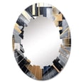 thumbnail image 2 of Designart "Abstractions in Gold and Grey III" Abstract Shapes Round Wall Mirror - Modern Oval Printed Decorative Oversized Mirror - Multiple Color Options, 2 of 4