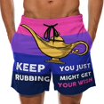 thumbnail image 2 of Keep Rubbing - Men Custom Swim Trunks, Gift for Men, Summer Party Gift Purple, L 33-37, 2 of 3