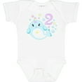 thumbnail image 3 of Inktastic Happy 2nd Birthday with Cute Narwhal Stars and Bubbles Boys or Girls Baby Bodysuit, 3 of 5