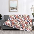 thumbnail image 2 of Goofa Starfish Shell Pattern Fleece Throw Blanket for Couch, Soft Checkered Flannel Blanket for Sofa, Warm Cozy Decorative Blanket Fall Decor Gift-80"x60", 2 of 6