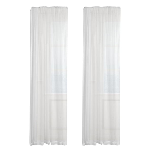 2 Piezas Blanca Visera Cortina De Ventana Panel Mosquitera Para Dormitorio