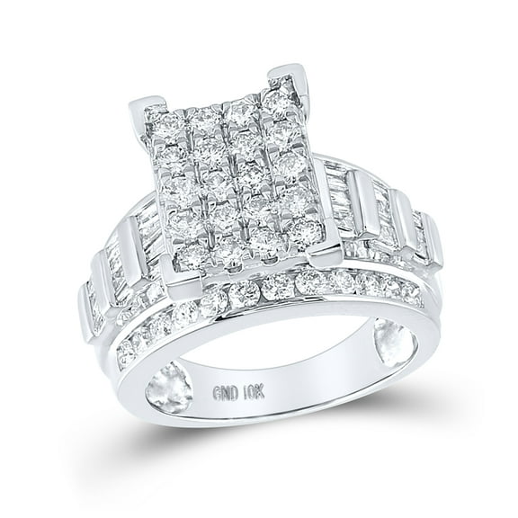 10K White Gold Round Diamond Bridal Wedding Engagement Ring 2 Cttw, Womens Size: 5-10