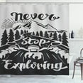 thumbnail image 1 of Ambesonne Motorcycle Shower Curtain, Road to the Mountains, 69"Wx75"L, Pale Grey and Black, 1 of 3