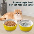 thumbnail image 5 of Laklulu 2 cuencos de cerámica para gatos, comedero para mascotas, cuenco de alimentación de comida y agua para gatitos y cachorros, 5 of 5