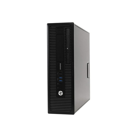 Restored HP EliteDesk 800G1 Desktop Computer Bundle with 24" Monitor, Intel Core i5, 16GB RAM, 120GB SSD, DVD-ROM, Windows 10 Professional , Black (Refurbished)