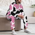 thumbnail image 7 of Daiia Cow Spots for Men's Long-Sleeved Pajama Set – Soft & Comfortable Sleepwear Button-Up Pajamas Cozy Lounge Wear-Large, 7 of 7