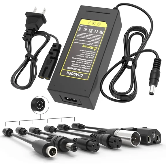 54.6V 2A Fast Charger with 7 Plugs for 13S 48V Lithium Battery, Universal Lithi