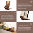 thumbnail image 2 of bedienty Wooden Vinyl Record Stand Retro Album Organizer For Desk Retro Album Collection Display Shelf, 2 of 6