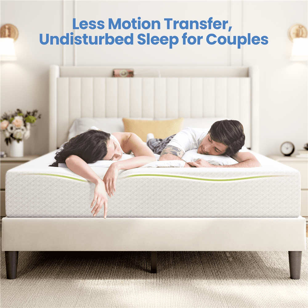 Fullfurnique Gel-Infused Memory Foam Mattress, 10 Inch Full Size, White