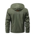 thumbnail image 4 of WTOBBY Men's Detachable Outdoor Jacket, Solid Color Workwear Style with Zippered Pockets, Long Sleeve Casual Coat for Practical Daily Use,Army Green L, 4 of 5