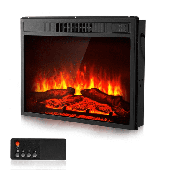 40 Inch Electric Fireplace Insert Wall-Mounted Recessed Heater 750W/1500W with Remote Control