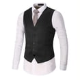 thumbnail image 2 of Bcfgryg Men's New Style Business Pure V-Neck Vest Fashion Groom's Formal Vest Big and Tall Shirts Black L, 2 of 2