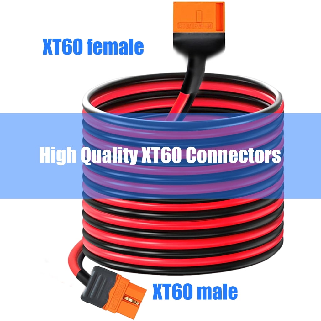 XT60i Extension Cable XT60i Cable Male to Female Connector for Power Solar Panel Remote Battery Accessories