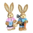 thumbnail image 4 of 2 piezas de conejo de Pascua, figuras de paja, decoración de altura de 13,8 pulgadas para salas de estar, jardines, patios, exquisita artesanía vívida Estilo F perfecl Estatuilla de conejito, 4 of 8