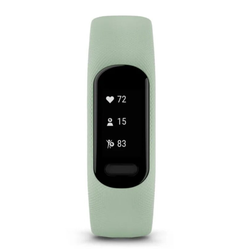 Garmin vívosmart 5, Fitness Tracker, Long-Lasting Battery, Simple Design, Cool Mint Bundle With USB Wall Charger + More