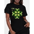 thumbnail image 1 of Camiseta de algodón extragrande para mujer: Top suave de manga corta con cuello redondo y estampados abstractos, 1 pieza, camiseta informal, 1 of 5