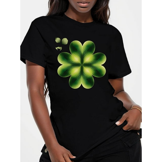 Camiseta de algodón extragrande para mujer: Top suave de manga corta con cuello redondo y estampados abstractos, 1 pieza, camiseta informal