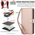 thumbnail image 5 of Wallet Case for iPhone 16 Plus, RFID Blocking Flip Cover with 7 Card Slots, Cash Compartment, Magnetic Closure, and Hands-Free Stand, Slim Protective Phone Case with Wrist Strap,Rosegold, 5 of 6