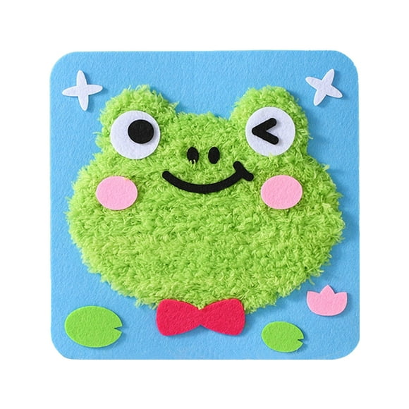 Kids' DIY Wool Embroidery Kit Cartoon Design For Hand Threading Art Circular Knitting Needles Interchangeable Knitting Bag Backpack Knitting for Blankets Knitting Needles for Beginners Knitting