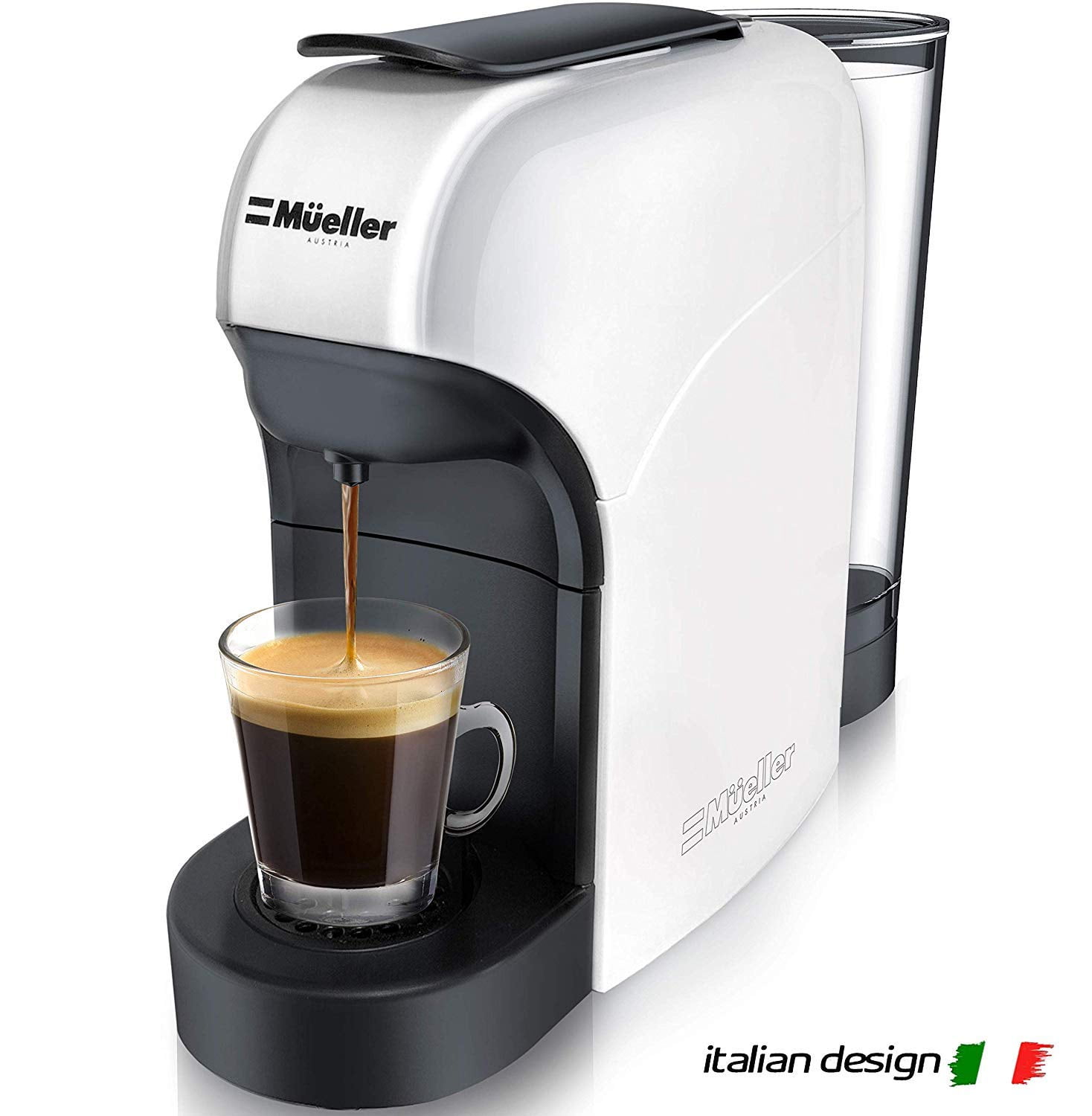 Italcoffe Premium Italian Espresso Machine for Nespresso Compatible  Capsule, Single Serve Coffee Maker Programmable Buttons for Espresso Pods,  Black