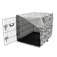 thumbnail image 3 of Modern Dog Crate Cover, Demonstration of Monochrome Style Modern Round Squares with Stripes, Easy to Use Pet Kennel Cover for Medium Large Dogs, 35" x 23" x 27", Charcoal Grey and White, by Ambesonne, 3 of 6