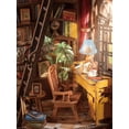 thumbnail image 2 of Book Nook Kit For Adults DIY Miniature Kit With Lights Silent Corner Study Booknook Model Kits For Adults To Build 3D Wooden Puzzle For Desk Library Bookshelf Decoration, 2 of 9