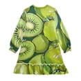 thumbnail image 2 of Casual Dresses Nightgowns Velvet Pleated design One-Piece Nightdress for Indoor Outdoor Daily Green Kiwi Fruit 3-10T, 2 of 7