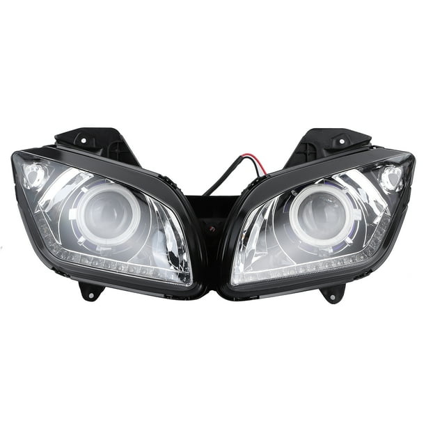 Lámpara delantera de motocicleta Jadeshay conjunto de faros LED ABS para R15 2012-2016 negro