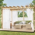 thumbnail image 3 of NICETOWN 2 Panels Sheer outdoor Curtain for Patio Waterproof, W52 x L108 Non-See-Through Privacy Soft Thick Durable Fabric Grommet Drapes, Bright White, 3 of 8