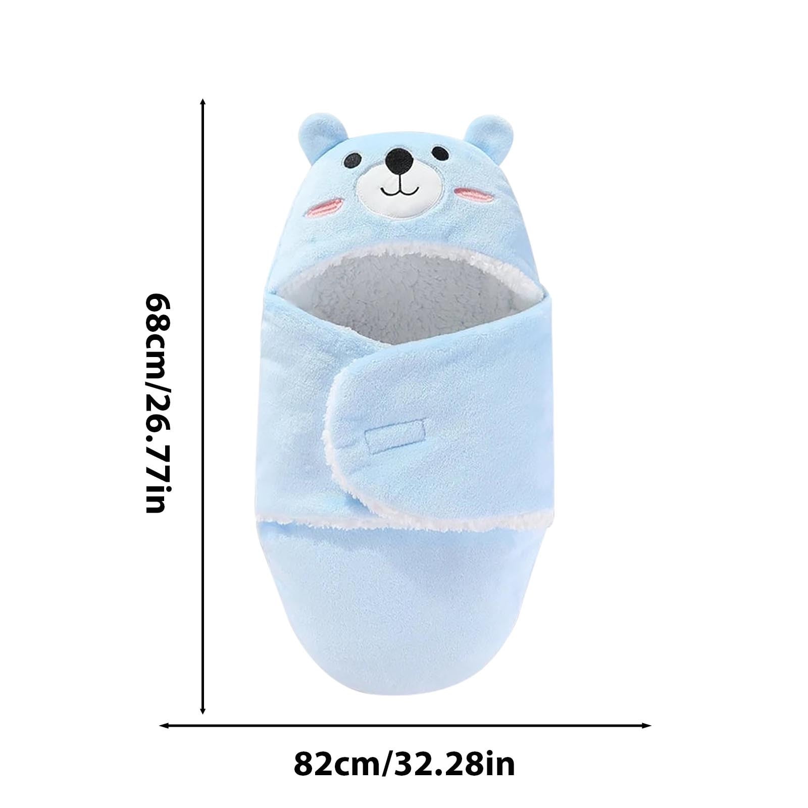 Swaddle Blanket 32.2In Secure Adjustable Wrap Sleep Sack Machine Washable Multi-Purpose Nursing Cover Burp Cloth Changing Mat Play Mat Home Use Holiday Gift Party Present Comfortable Wrap Blanket