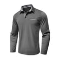 thumbnail image 2 of Blczomt Polo Mens Polo Gray Collared Long Sleeve Dress Shirt Plain Soft Clothes Men, 2 of 5