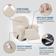 thumbnail image 4 of CHOK 2024 Housse Extensible pour Fauteuil Inclinable en Spandex Jacquard 1 Pce Bleu Marine, 4 of 7