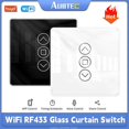 thumbnail image 2 of WiFi RF433 Tuya Smart Curtain Switch 2.5D Arc Glass Touch Panel For Roller, 2 of 5