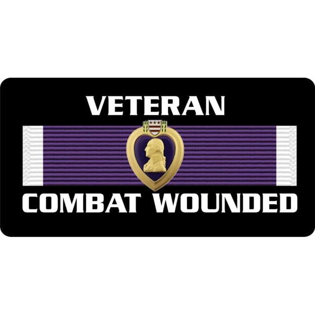 Wounded Veteran Sticker 212 Main LPO5777 6 x 12 in. Purple Heart Veteran Combat Wounded Photo ...