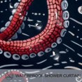 Waterproof Shower Curtains with Hooks, Red Octopus, Washable Durable