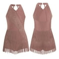 thumbnail image 5 of Linjinx Kids Girls Latin Jazz Dance Dress Tango Rumba Samba Dance Performance Outfit Fringe Skirt Dusty Pink 12, 5 of 6