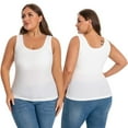 thumbnail image 5 of 1/2 Pack Women's Plus Size Tank Tops with Buit-in Bra, Women's Camisole Seamless Compression Tank Top Shapewear Body Shaper Base Layer Undershirt Underwear Tops, XL-4XL, 5 of 9