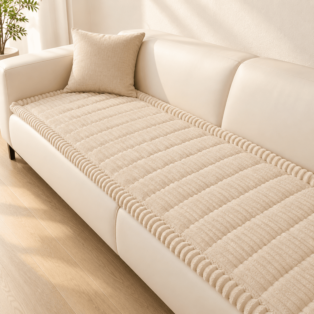 Apricot 27.6 x59 Non Slip Washable Pet Sofa & Chair Protector