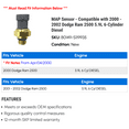 thumbnail image 2 of MAP Sensor - Compatible with 2000 - 2002 Dodge Ram 2500 5.9L 6-Cylinder Diesel 2001, 2 of 2