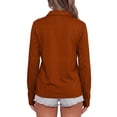 thumbnail image 5 of Hearthz Women's Polo Shirts 3 Button Long Sleeve Shirts for Women Relaxed Fit Solid Color Tshirts Shirts for Women Tennis Activewear Red S, 5 of 6