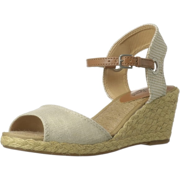 Sandalia Lucky Brand Kyndra Cuña Natural Metálico Talla 6.5 US