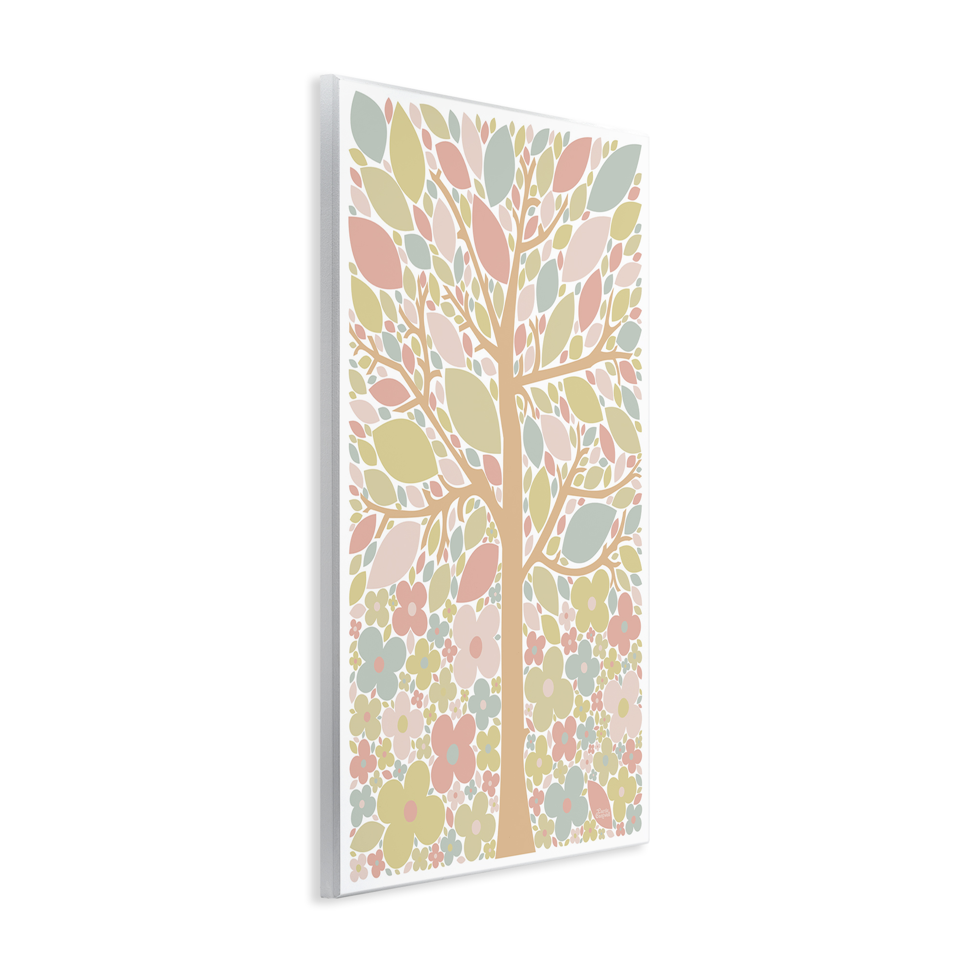 Stupell Industries Tree with Pastel Leaves Landscape Painting Unframed Art Print Wall Art, 13 x 19