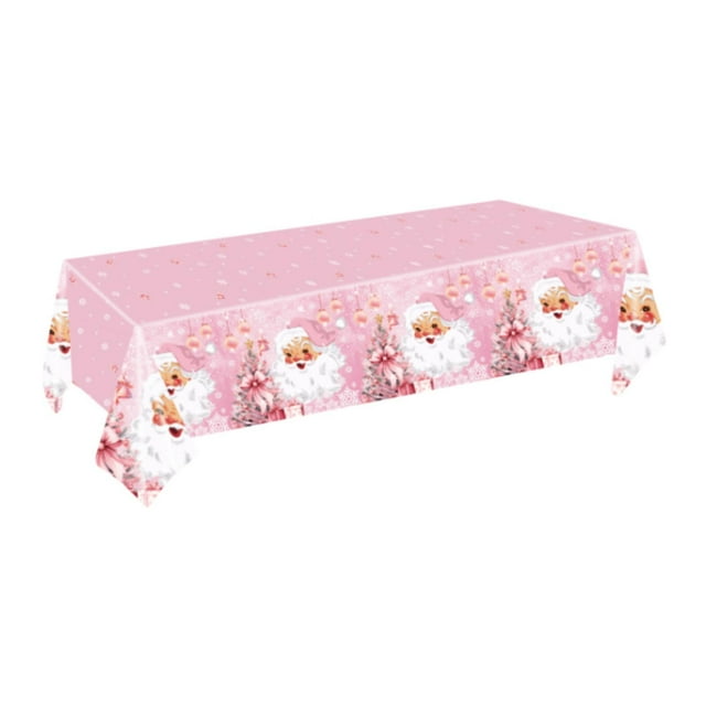 Siruishop Christmas Tablecloth Disposable Plastic Tablecloth for Home Dinner Christmas