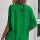 thumbnail image 5 of Blusa de manga corta con lazo en la espalda, color puro, informal, ajustada, para mujer, verano, 5 of 7